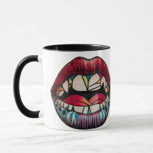 Psychedelischer abstrakter Mundbecher mit offenem Tasse