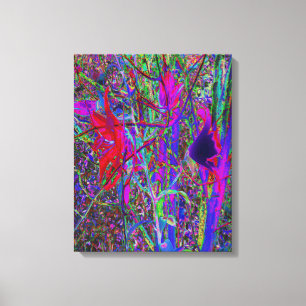 Psychedelischer abstrakter Regenbogenfarben-Lilien Leinwanddruck