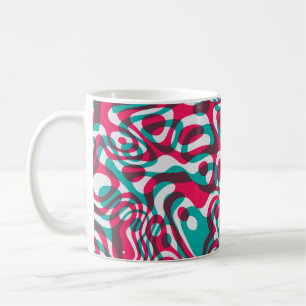 Psychedelischer Acid-nahtloser funky Hintergrund. Kaffeetasse