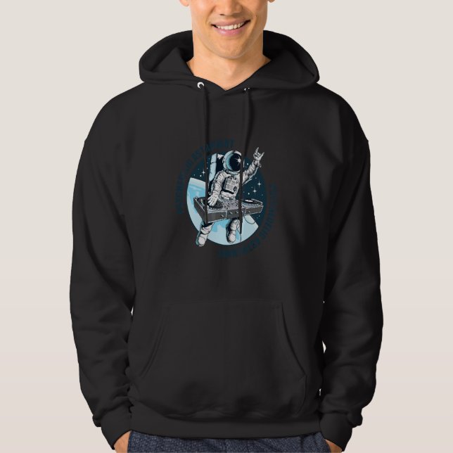 Psychedelischer Astronaut EDM DJ im Outer Space Sc Hoodie (Vorderseite)