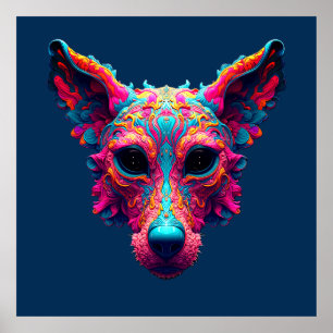 Psychedelischer bester Freund - Hundedesign-T-Shir Poster