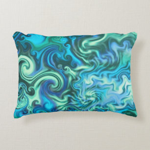 Psychedelischer blauer Kissen-Wirbler Türkis u. Zierkissen