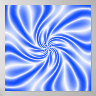 Psychedelischer blauer Strudel Poster