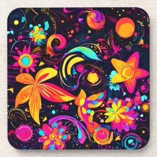 Psychedelischer Blumenkosmos Getränkeuntersetzer