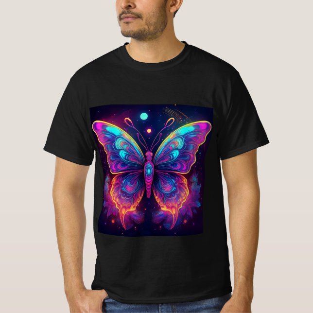 Psychedelischer Butterfly-T - Shirt (Vorderseite)