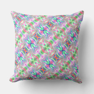 Psychedelischer Diagonal Rainbow Reversible Boho Kissen