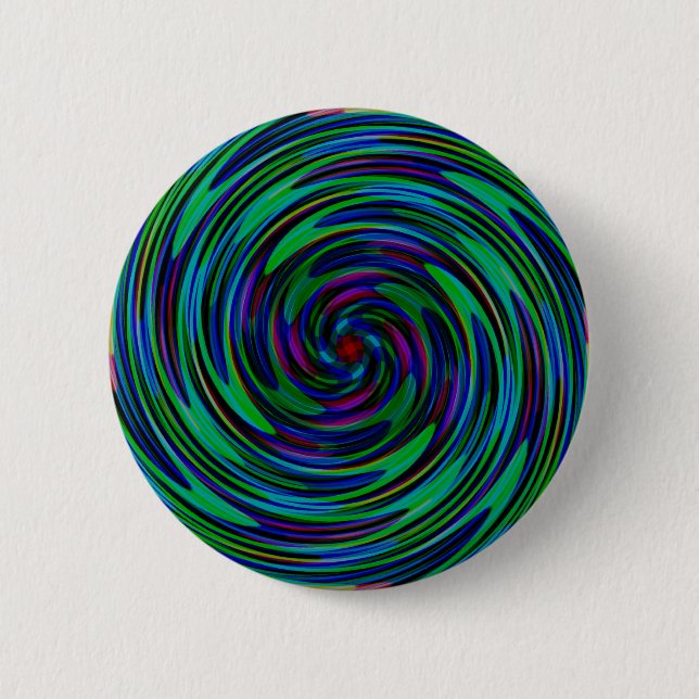 Psychedelischer dunkler Wirbel Button (Vorderseite)