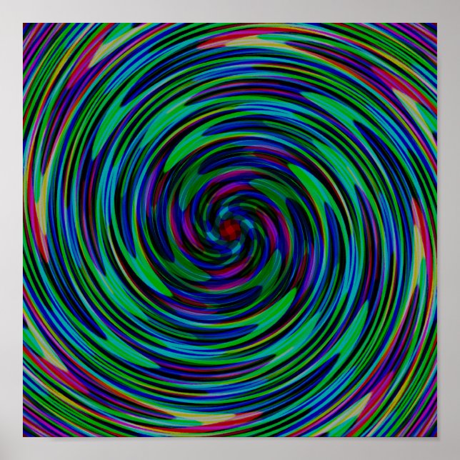 Psychedelischer dunkler Wirbel Poster (Vorne)