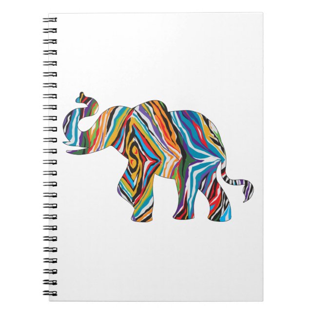 psychedelischer Elefant Notizblock (Vorderseite)