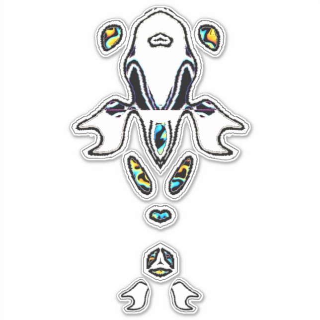 Psychedelischer Fisch Aufkleber (Vorderseite)