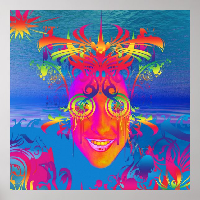 Psychedelischer Fisch Poster (Vorne)
