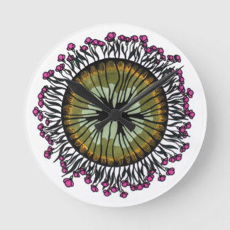 Psychedelischer floraler Mandala-Augen-Wanduhr | T Runde Wanduhr