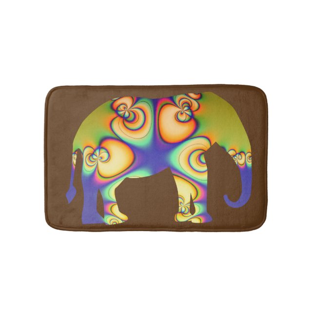 Psychedelischer Fraktal-Elefant Badematte (Vorderseite)