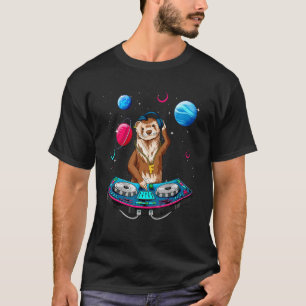 Psychedelischer Frettchen-DJ EDM-Raver-Trance-Musi T-Shirt