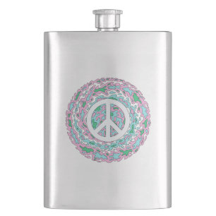 Psychedelischer Frieden Flachmann