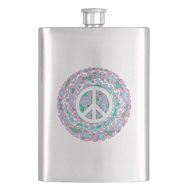 Psychedelischer Frieden Flachmann (Vorderseite)