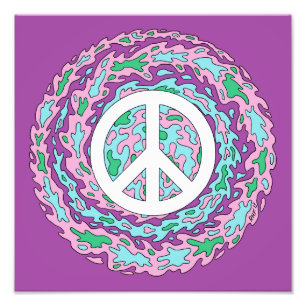 Psychedelischer Frieden Fotodruck