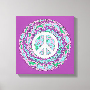 Psychedelischer Frieden Leinwanddruck