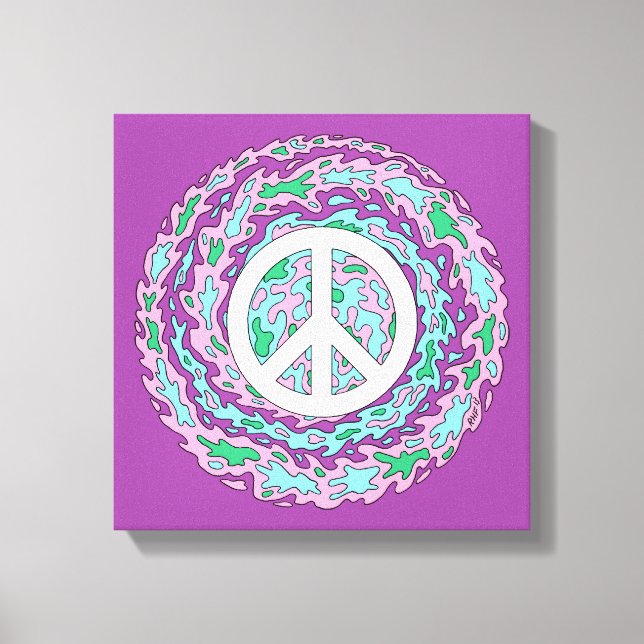 Psychedelischer Frieden Leinwanddruck (Vorderseite)