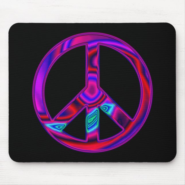 Psychedelischer Frieden Mousepad (Vorne)