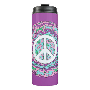 Psychedelischer Frieden Thermosbecher