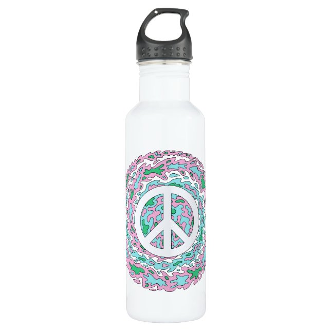 Psychedelischer Frieden Trinkflasche (Vorderseite)