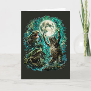 Psychedelischer Frosch Mystischer Frosch Mondlicht Karte