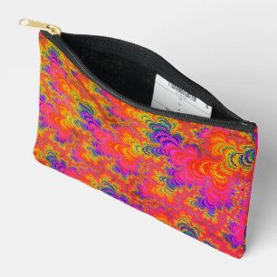 Psychedelischer Funky Hippie Boho Neon Regenbogen Zubehörtasche