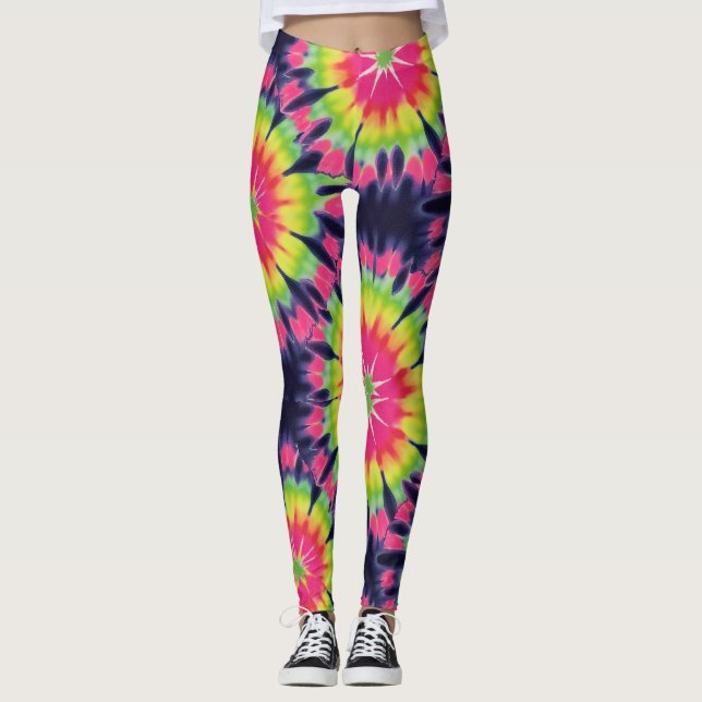 Psychedelischer Gefärbte Krawatte-Effekt Nahtloses Leggings (Vorderseite)
