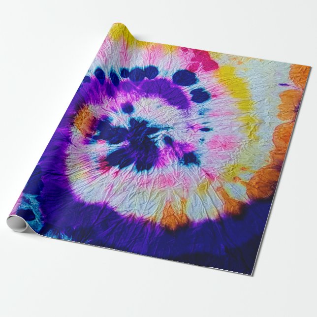 Psychedelischer Geist. Gefärbte Krawatte aus mehrf Geschenkpapier (Ungerollt)