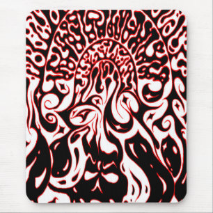 Psychedelischer Geist - Schwarz-weiß und rot Mousepad