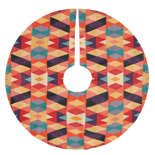 Psychedelischer geometrischer Hintergrund: Vintage Polyester Weihnachtsbaumdecke (Vorderseite)