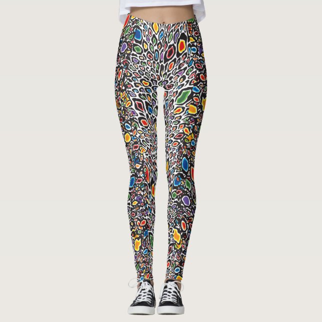 Psychedelischer Gepard Leggings (Vorderseite)