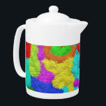 Psychedelischer Glitzer Muster Teapot<br><div class="desc">Helle Psychedelic Colors Glitzer trendy Muster!</div>