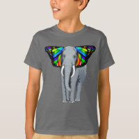 Psychedelischer grauer Elefant mit den