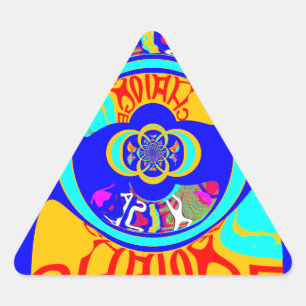 Psychedelischer Groove: Pop-Art Abstracte Energie Dreieckiger Aufkleber
