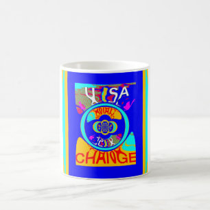 Psychedelischer Groove: Pop Art Abstrakt Energy Kaffeetasse