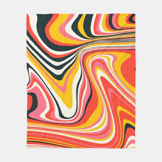 Psychedelischer Groovy Hintergrund. Abstrakt b Fleecedecke (Vorderseite)