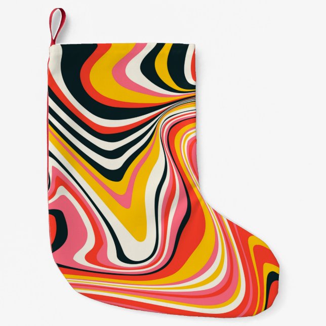 Psychedelischer Groovy Hintergrund. Abstrakt b Kleiner Weihnachtsstrumpf (Vorderseite)