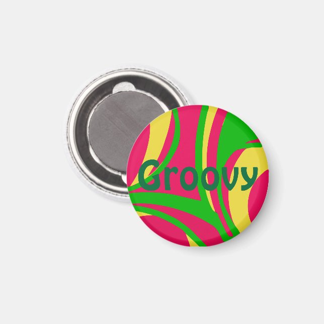 Psychedelischer Groovy Magnet (Vorderseite/Rückseite)