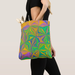 Psychedelischer grüner Mischmasch abstrakte Farbig Tasche