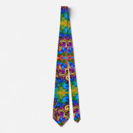 Psychedelischer Halsband Neon Regenbogen Krawatte