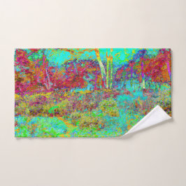 Psychedelischer Herbst Gold und Aqua Garden Landsc Handtuch