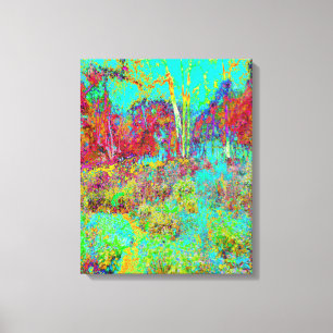 Psychedelischer Herbst Gold und Aqua Garden Landsc Leinwanddruck