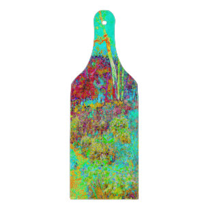 Psychedelischer Herbst Gold und Aqua Garden Landsc Schneidebrett