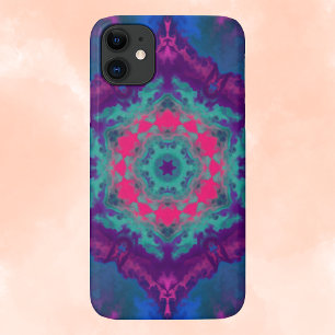 Psychedelischer Hippie Lila, blau und rosa Case-Mate iPhone Hülle