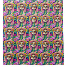 Psychedelischer Hippie Welppy Groovy Duschvorhang