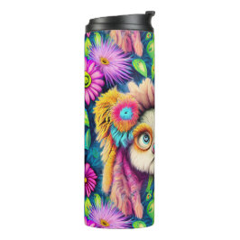 Psychedelischer Hippie Welppy Groovy Duschvorhang Thermosbecher