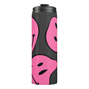 Psychedelischer Hipster Gesichter, nahtloses Desig Thermosbecher