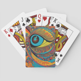 Psychedelischer Horror Vacui Art Pattern der 1960e Spielkarten